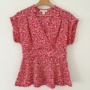 Monteau Red Floral Top